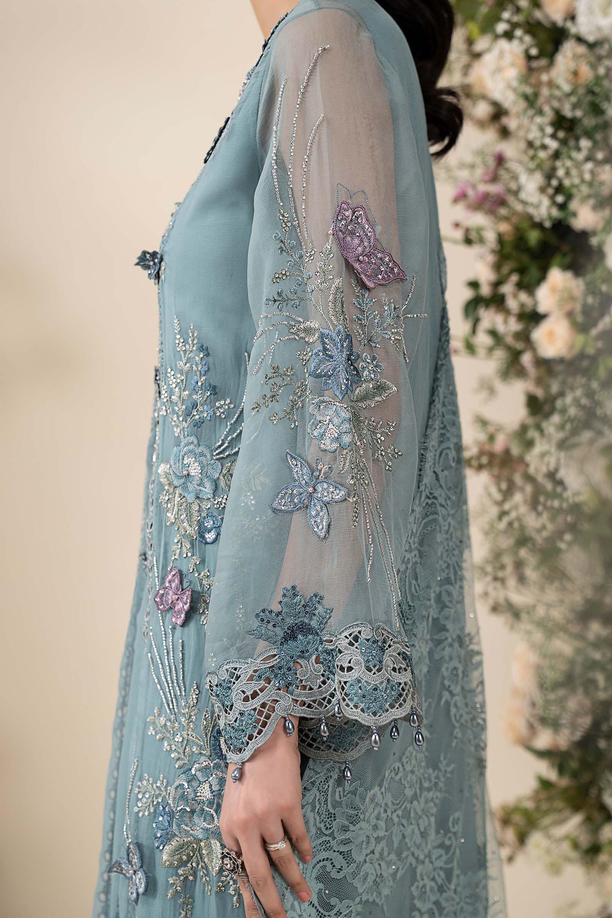 Noor-e-Aqua 3 Piece Embroidered