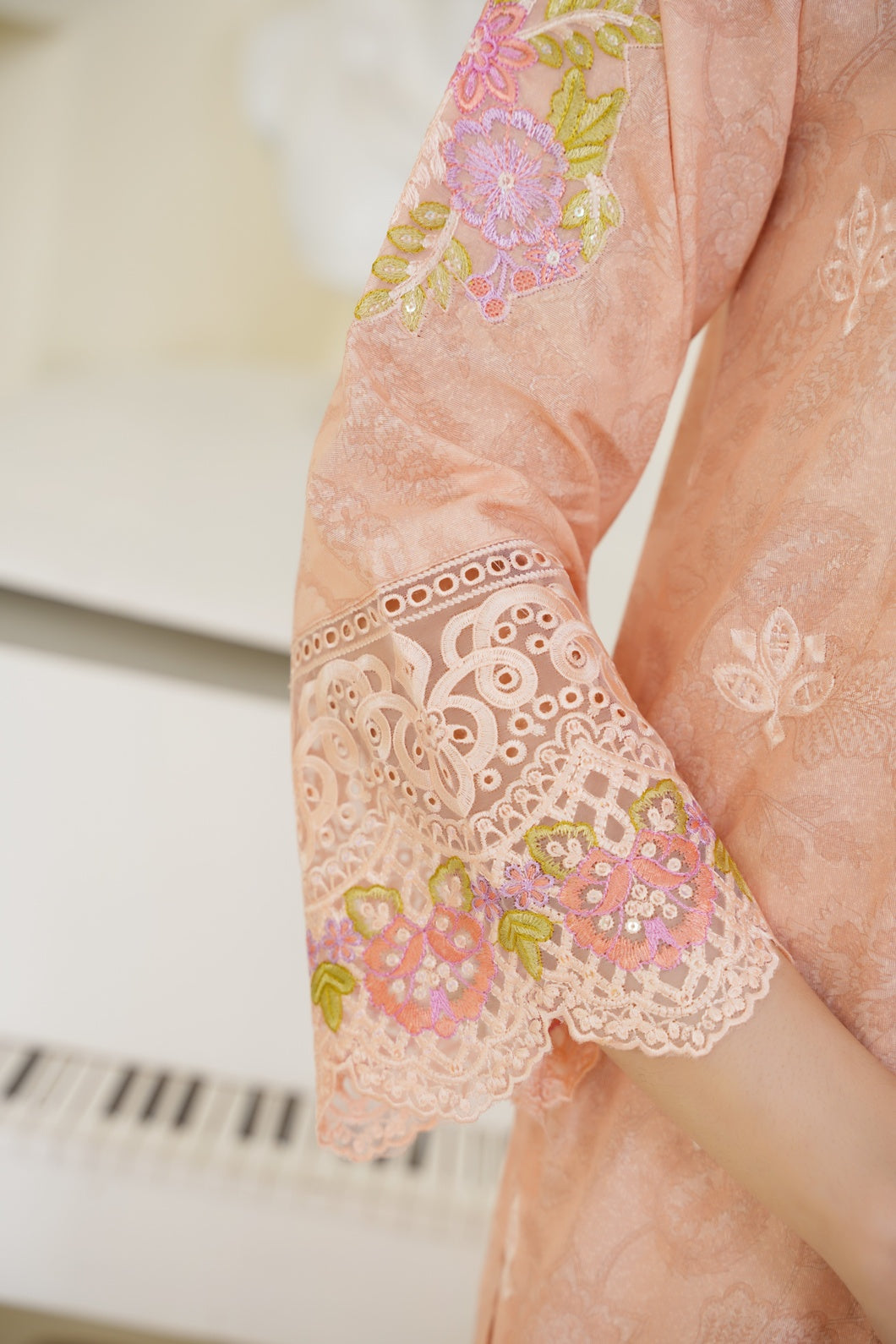 Rose Mist Embroidered 3-Piece Suit ( Winter Stuff )