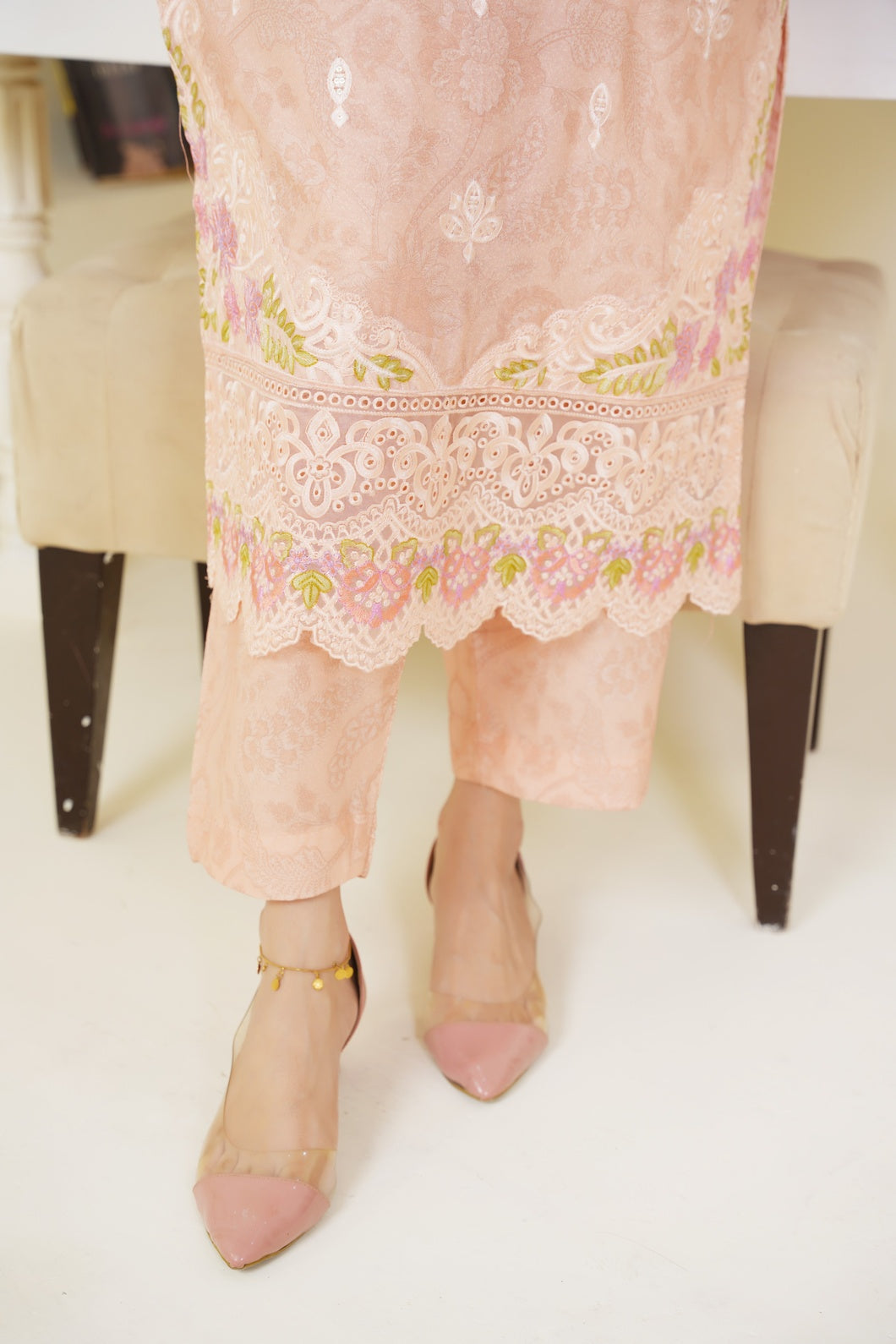 Rose Mist Embroidered 3-Piece Suit ( Winter Stuff )