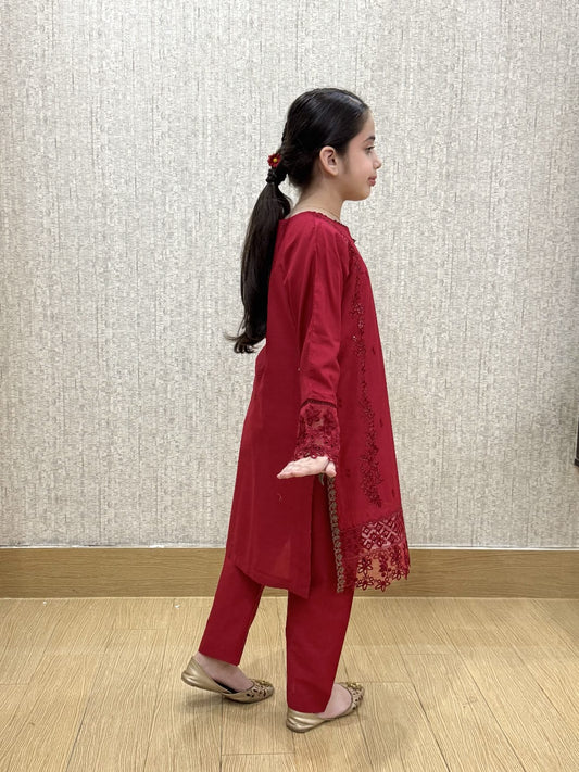 Haze Red 02-pc Embroidered