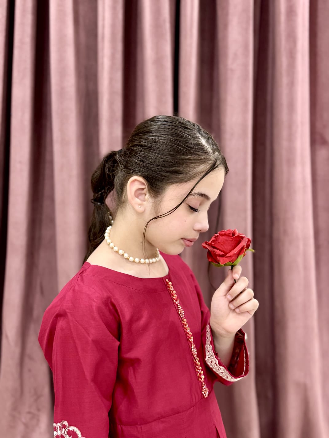 Red Twinkle 02-PC Embroidered