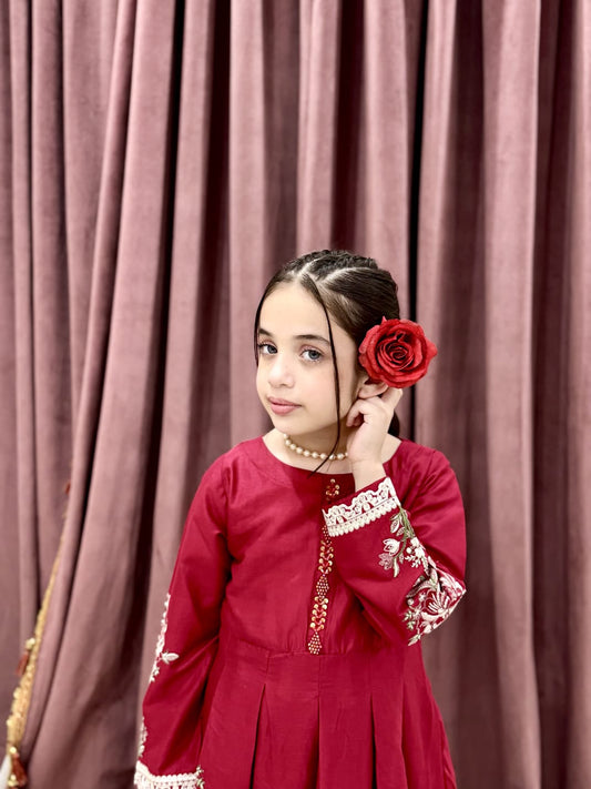 Red Twinkle 02-PC Embroidered