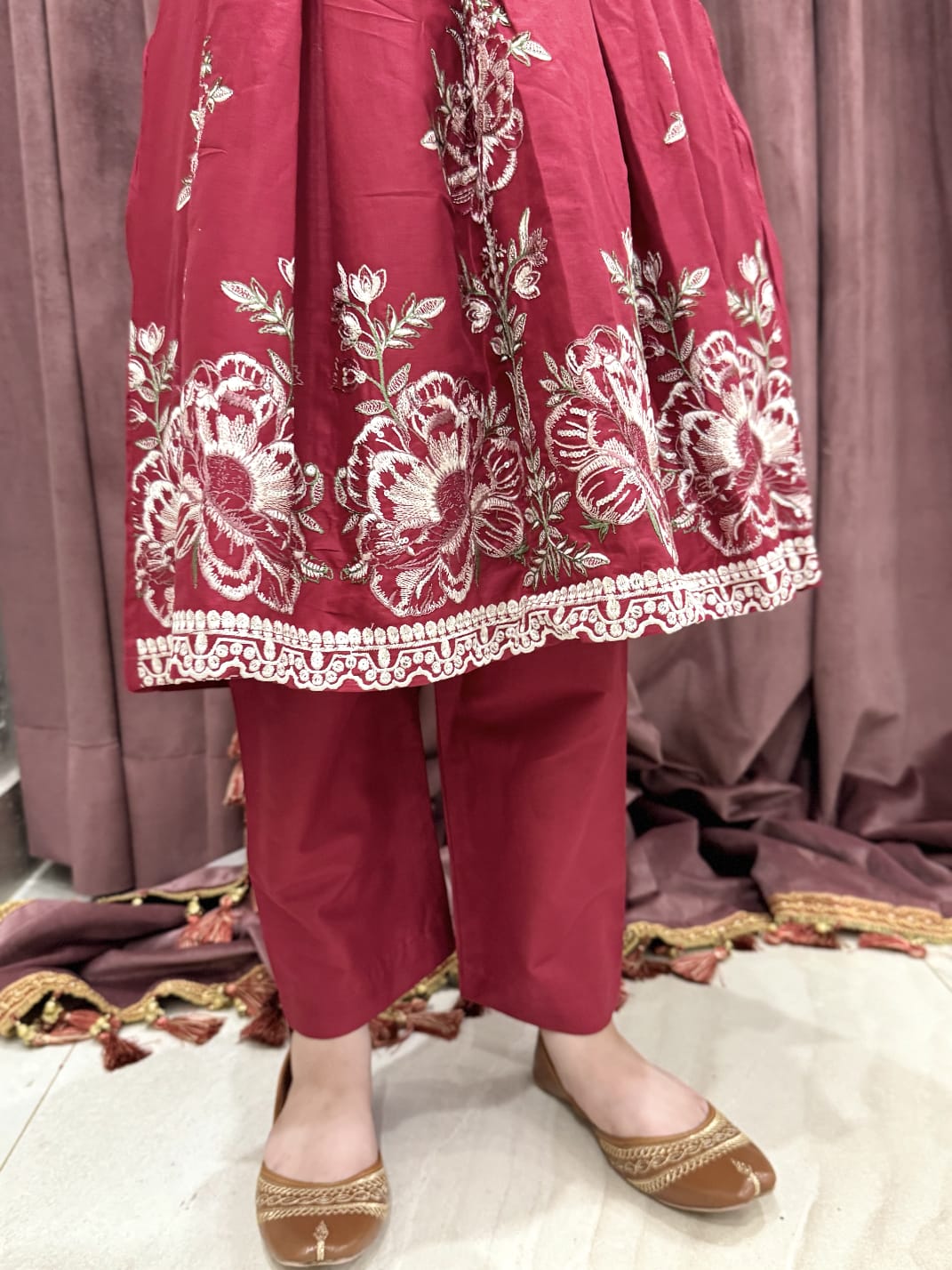 Red Twinkle 02-PC Embroidered