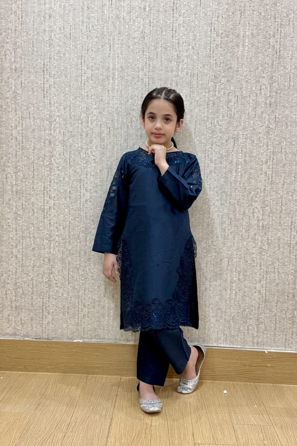 Rosy Neavy-Blue 02-PC Embroidered