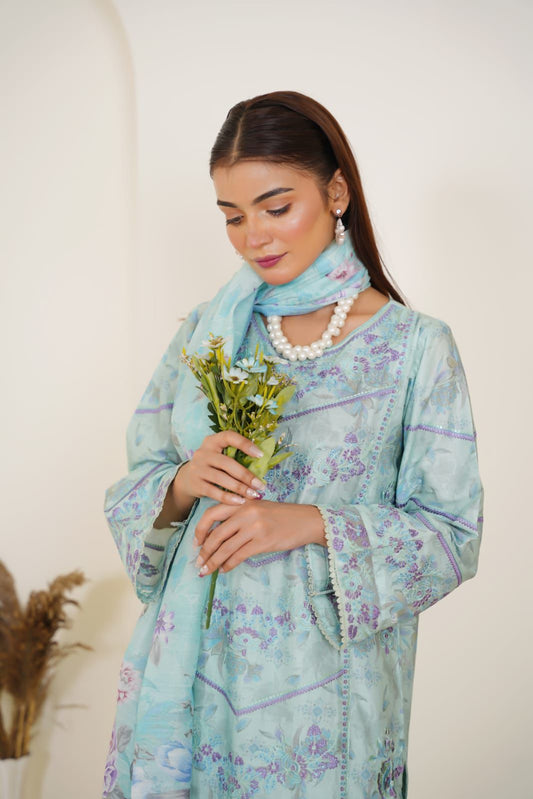 Bluebell Charm 03-PC Printed+Embroidered