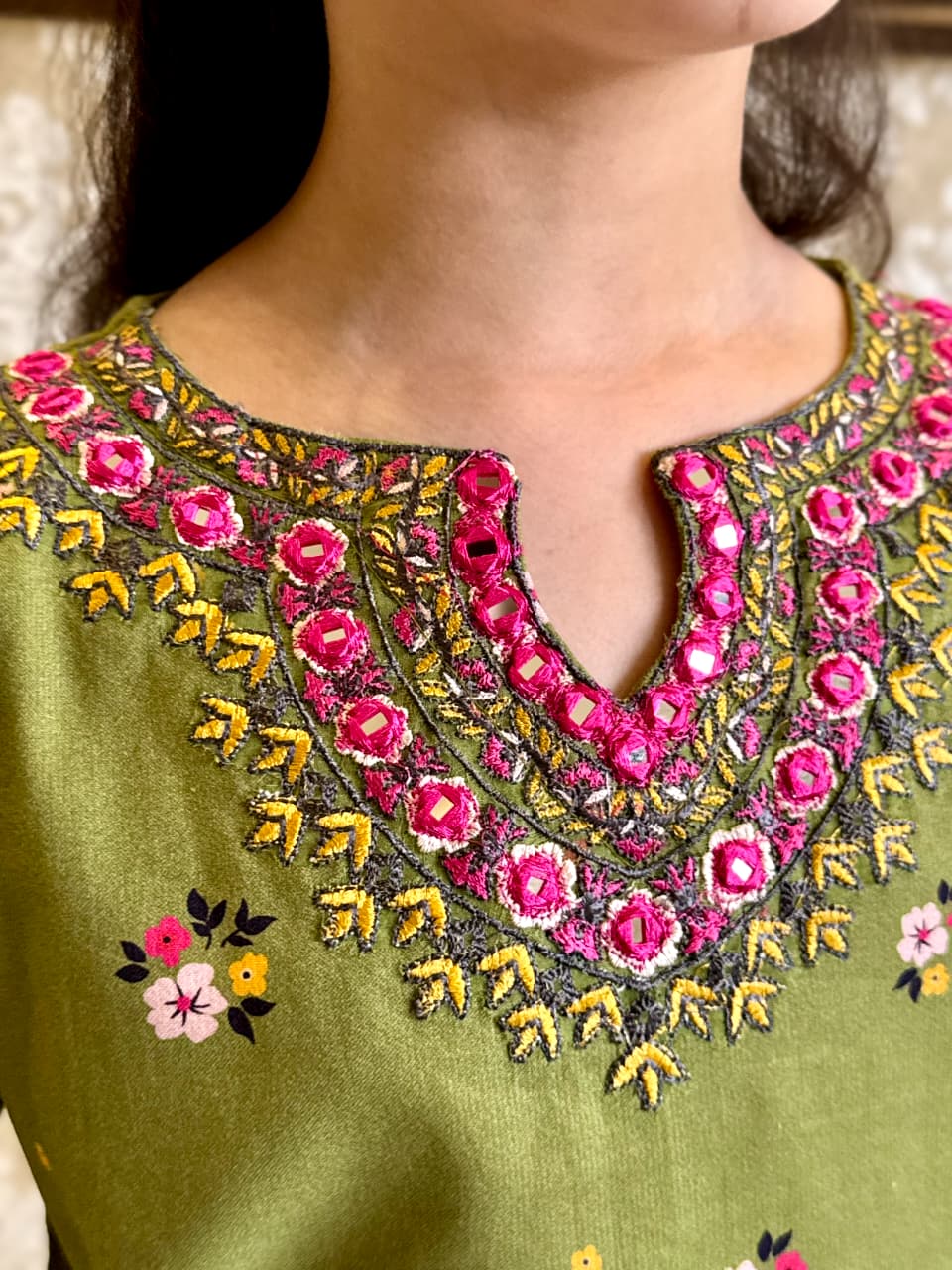 Olive green 02-PC With Simple Trouser