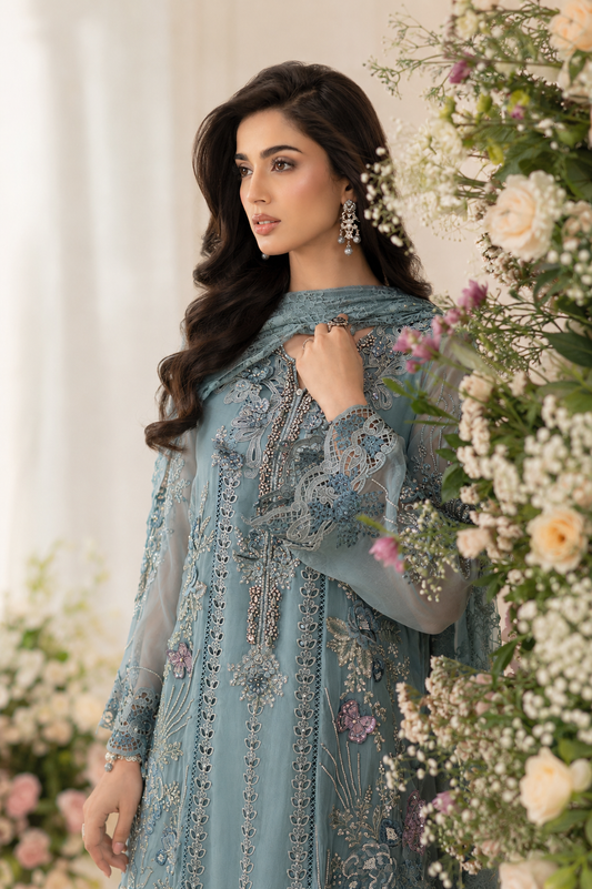 Noor-e-Aqua 3 Piece Embroidered