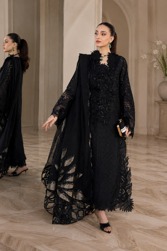 Black Sapphire 3 Piece Embroidered