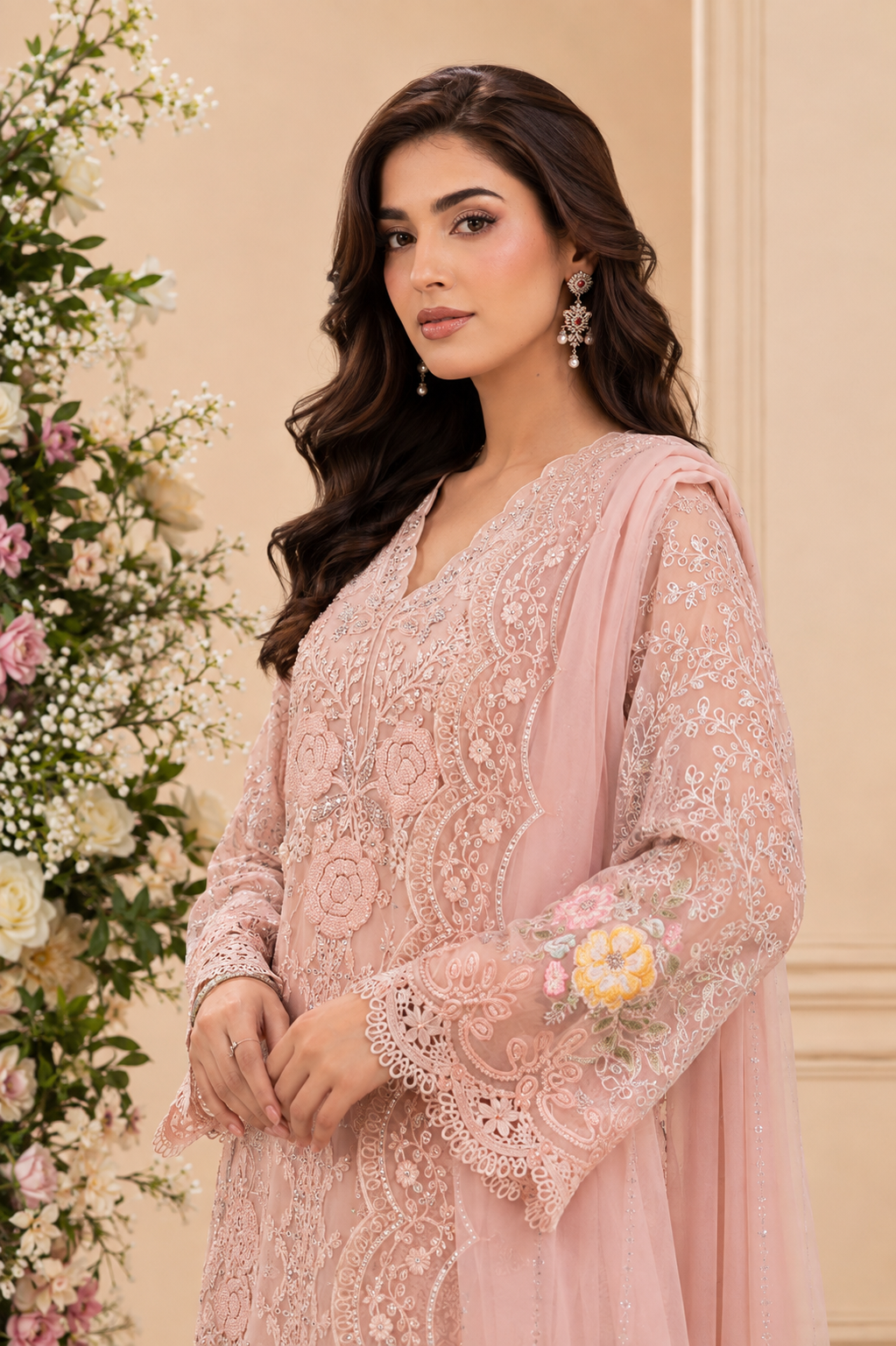 Noor-e-Rose 3 Piece Embroidered