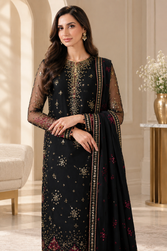 Shab-e-Zar 3 Piece Embroidered