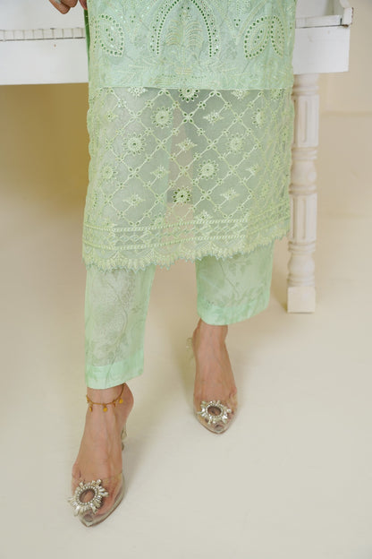 Mint Grace Embroidered 3-Piece Suit ( Winter Stuff )