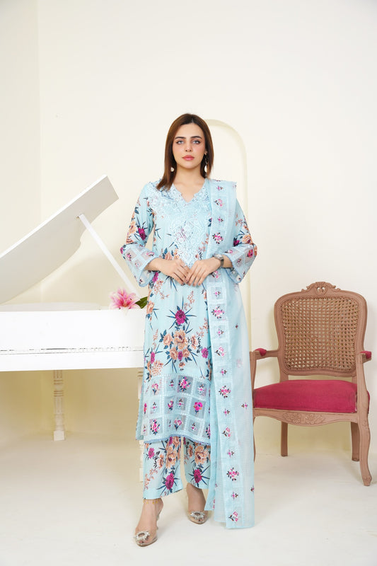 Zarnish  Embroidered 3-Piece Suit ( Winter Stuff )