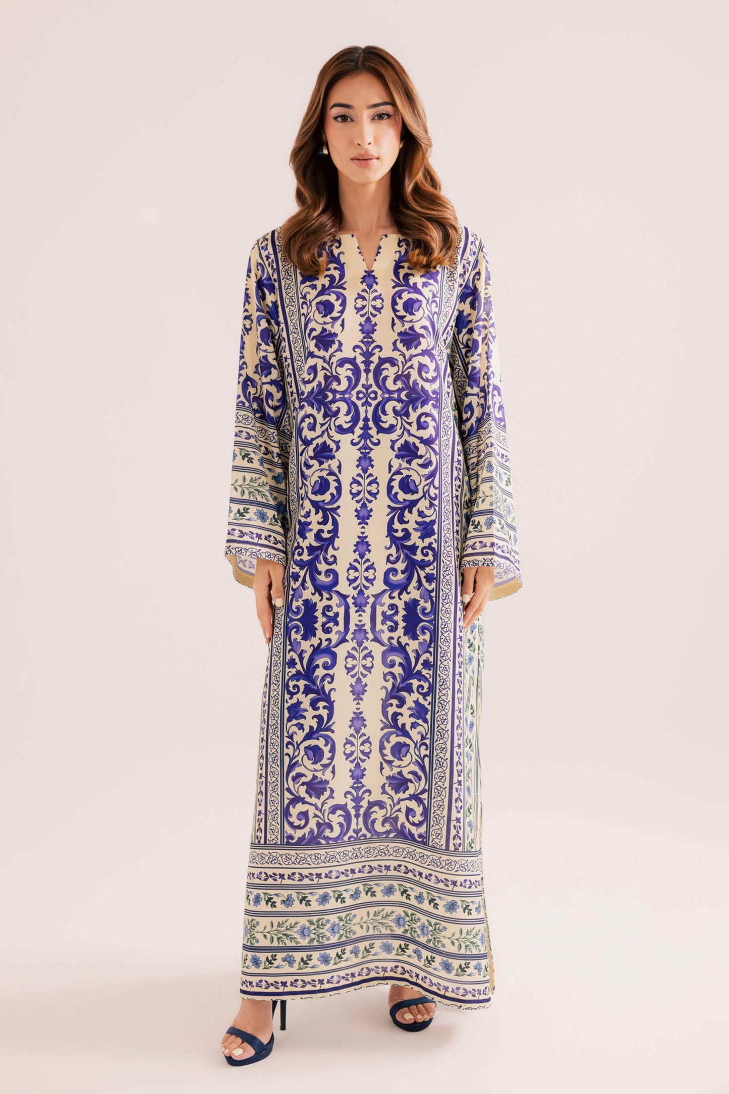 Royal Indigo Lawn Kaftan
