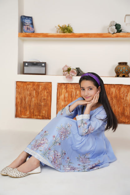 Lilac Twinkle 02-PC  Embroidered