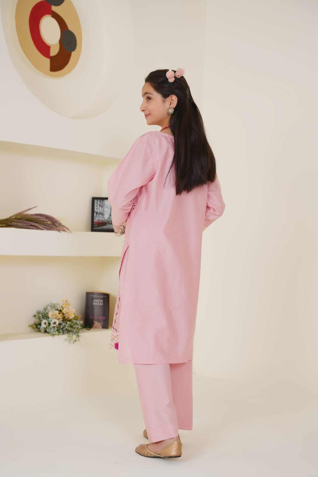Pink Pearl  02 PC  Embroidered