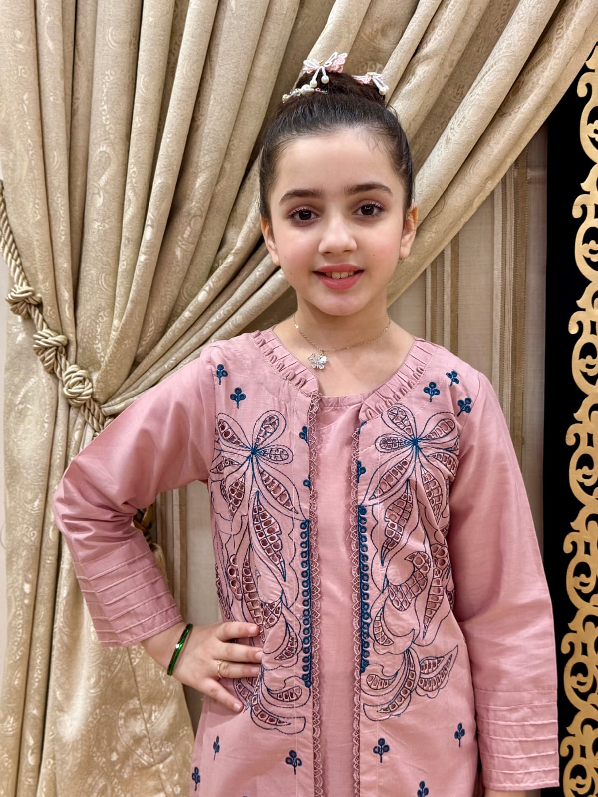 Pink Bloom 02 PC  Embroidered