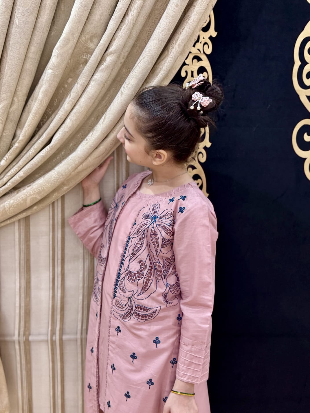 Pink Bloom 02 PC  Embroidered