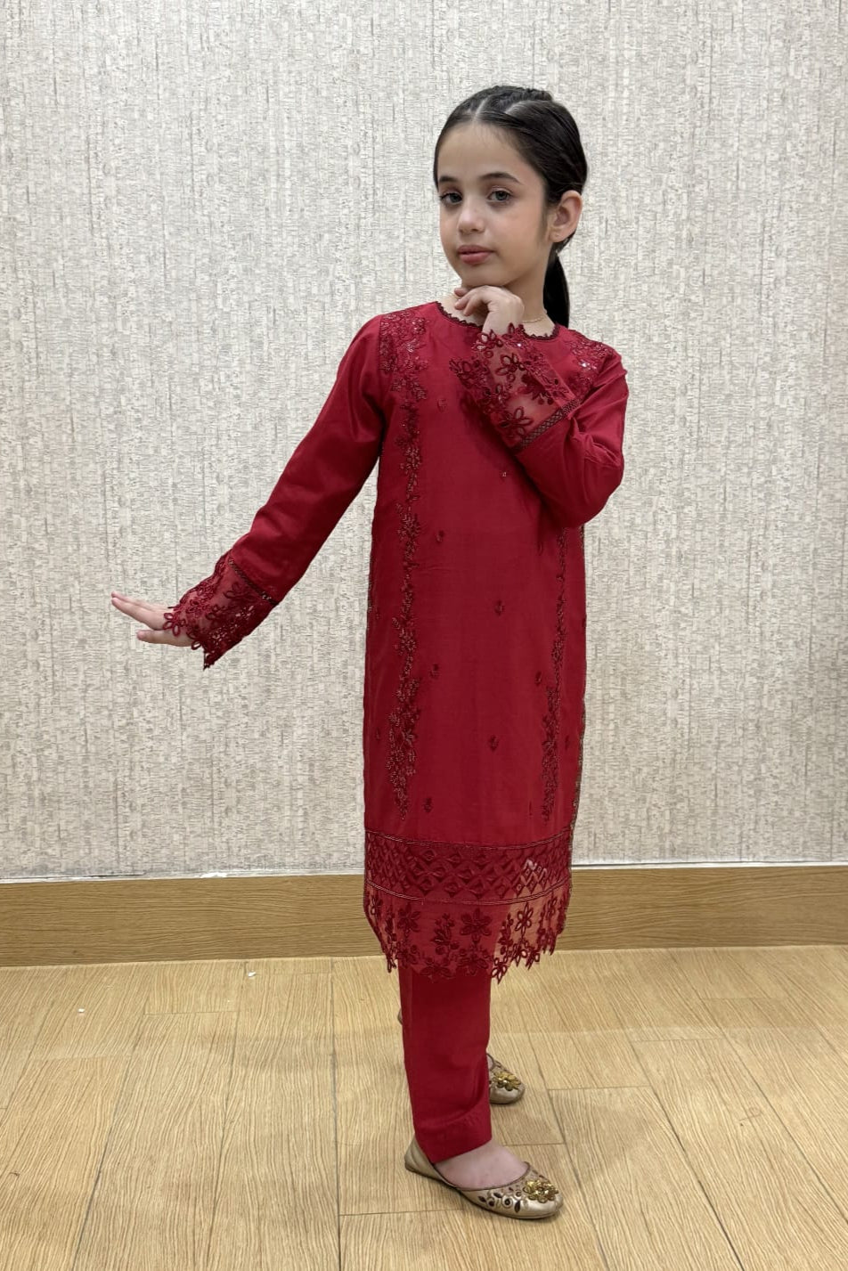 Haze Red 02-pc Embroidered