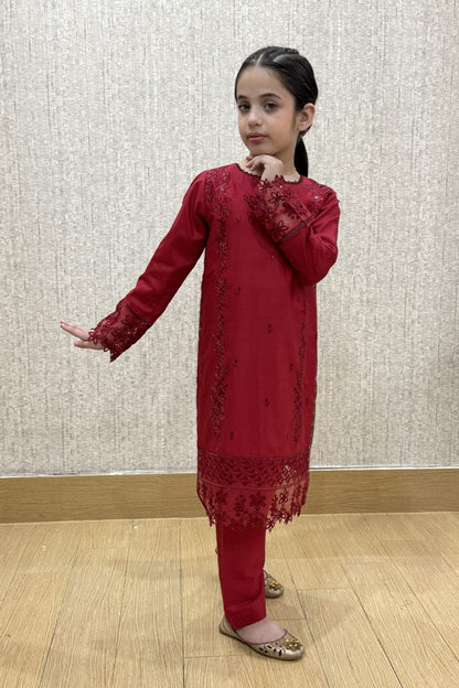 Haze Red 02-pc Embroidered