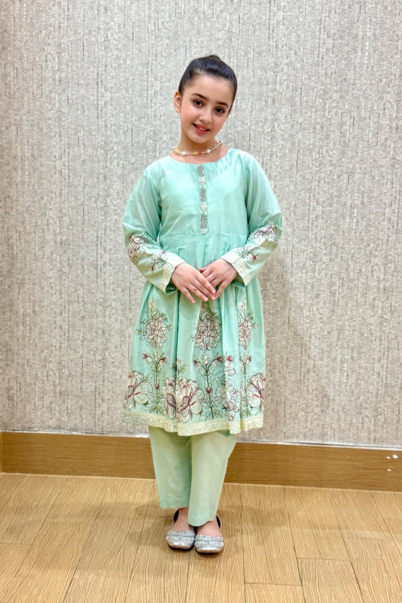 Mint-green Twinkle 02-PC  Embroidered