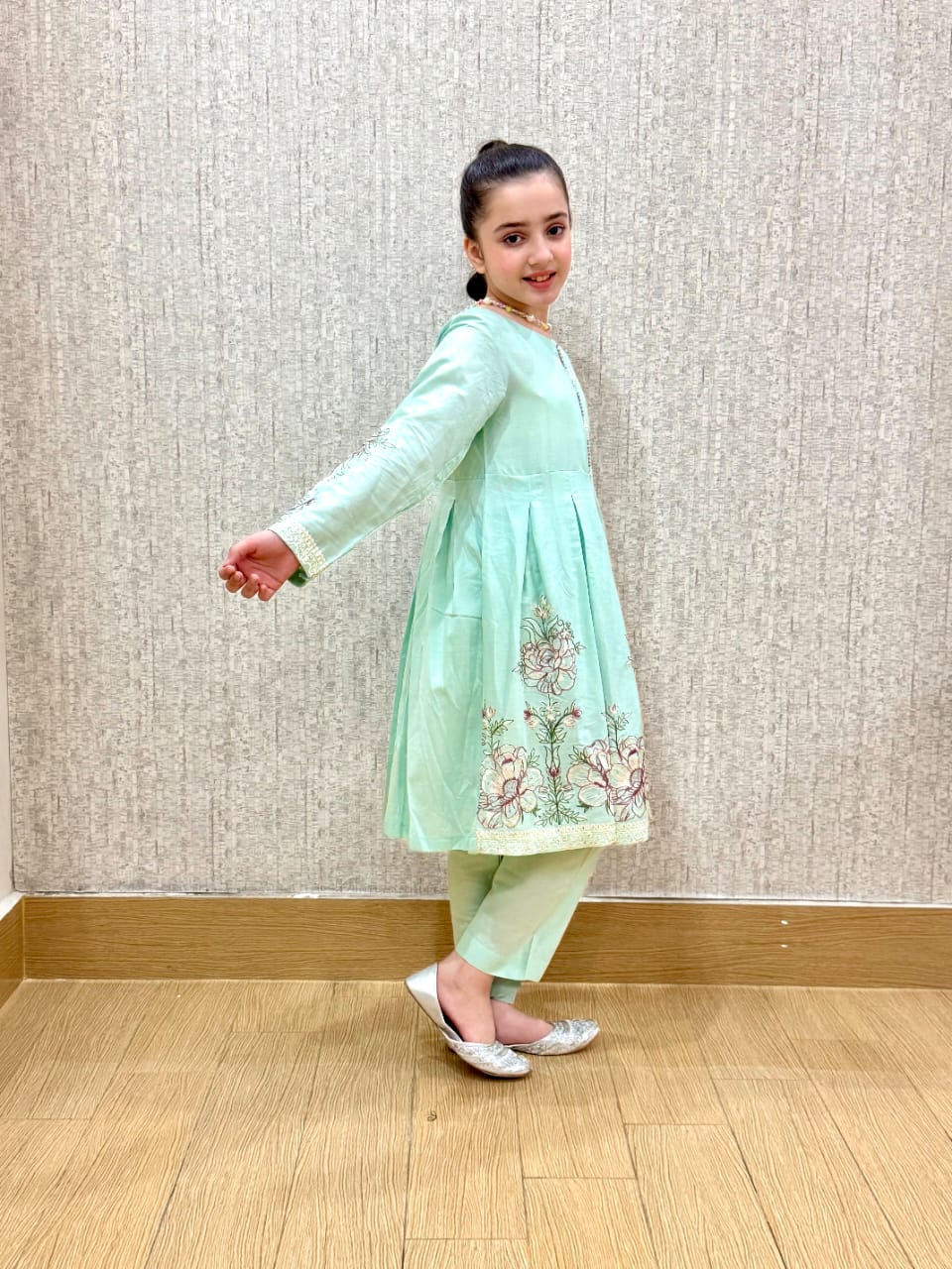 Mint-green Twinkle 02-PC  Embroidered