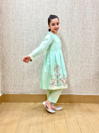 Mint-green Twinkle 02-PC  Embroidered