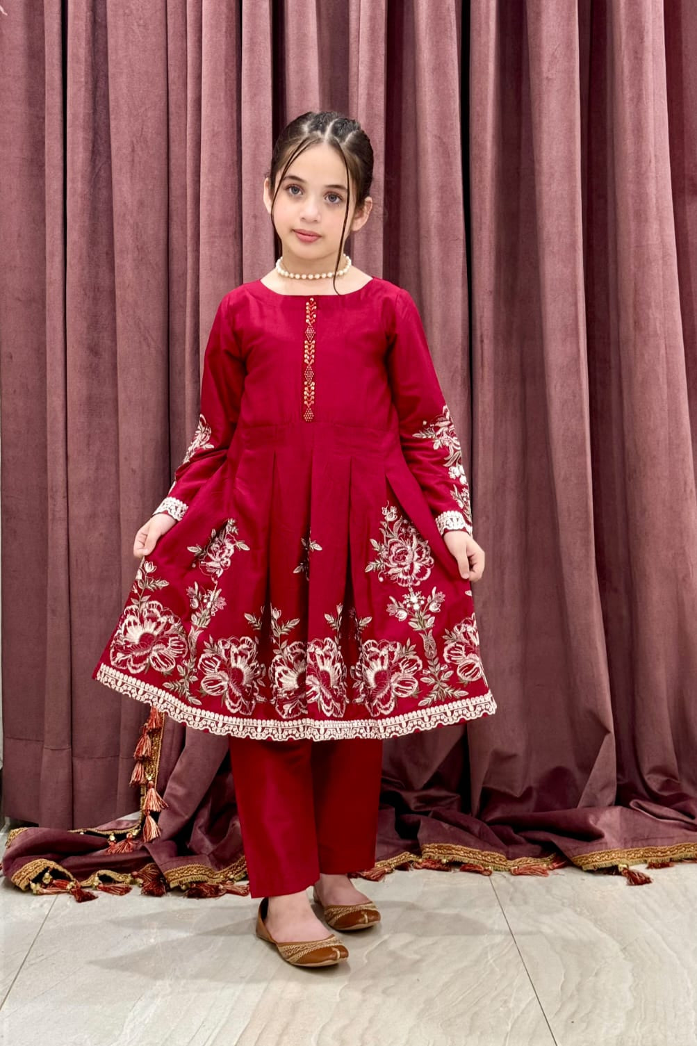 Red Twinkle 02-PC  Embroidered