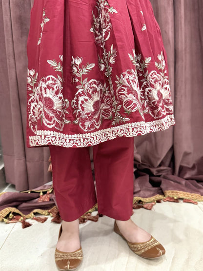 Red Twinkle 02-PC  Embroidered