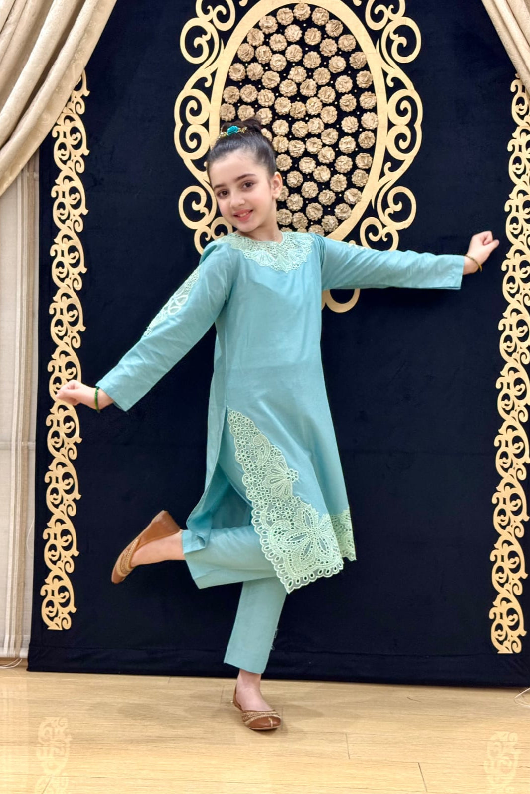 Rosy Sky-Blue 02-PC Embroidered