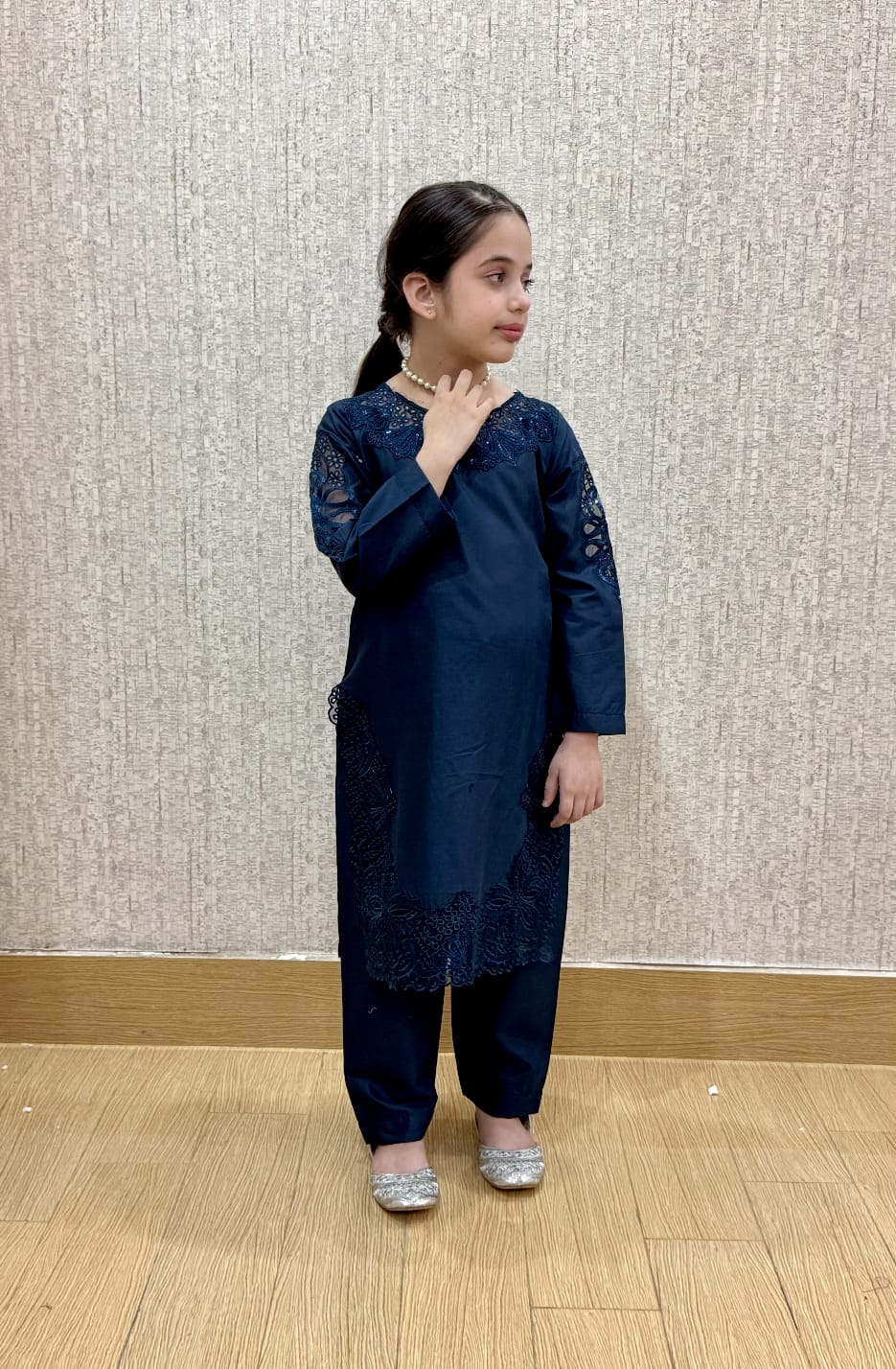 Rosy Neavy-Blue 02-PC Embroidered