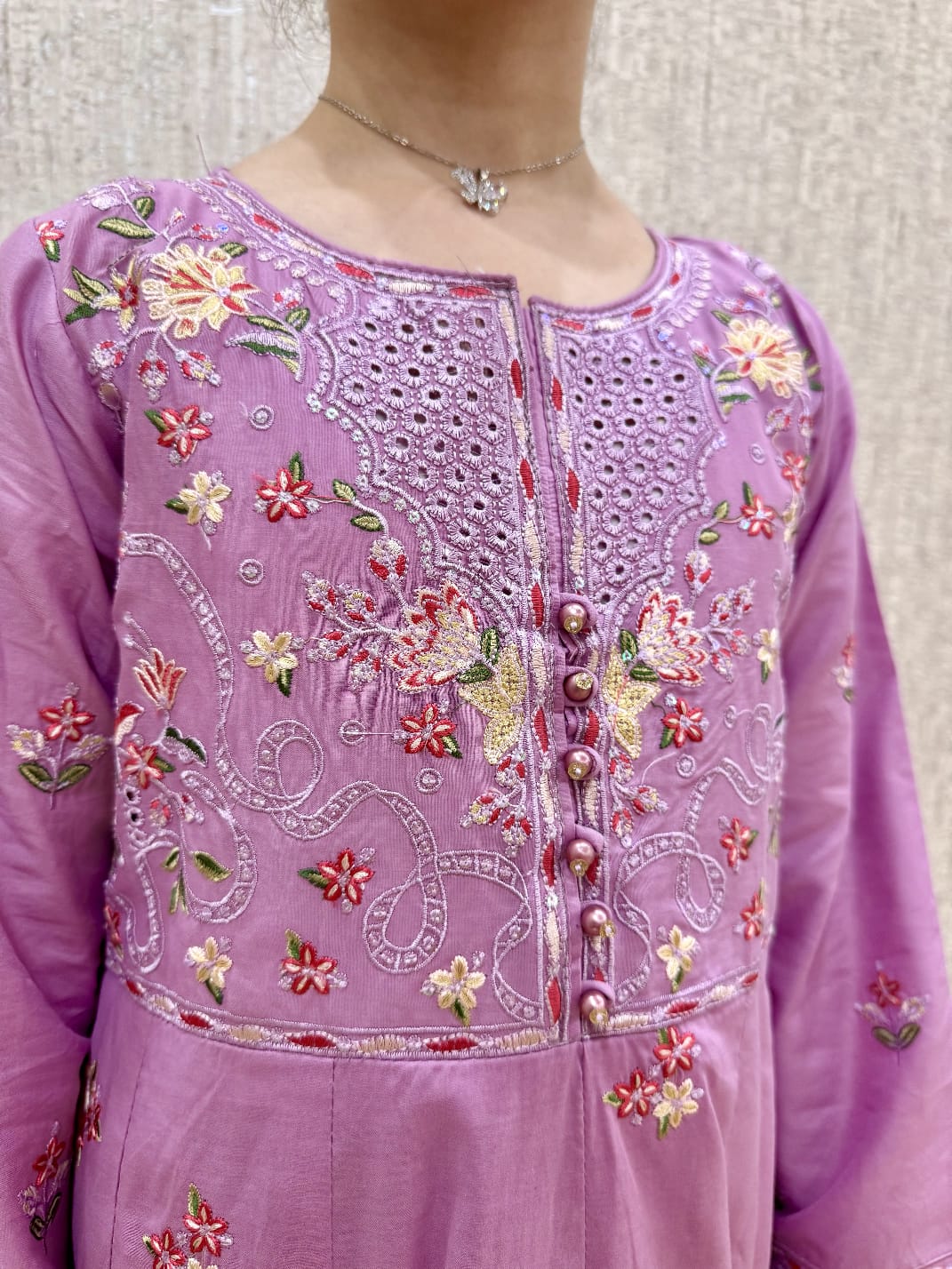 lavender Blossom 02 PC  Embroidered
