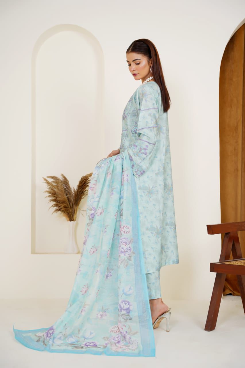 Bluebell Charm 03-PC Printed+Embroidered