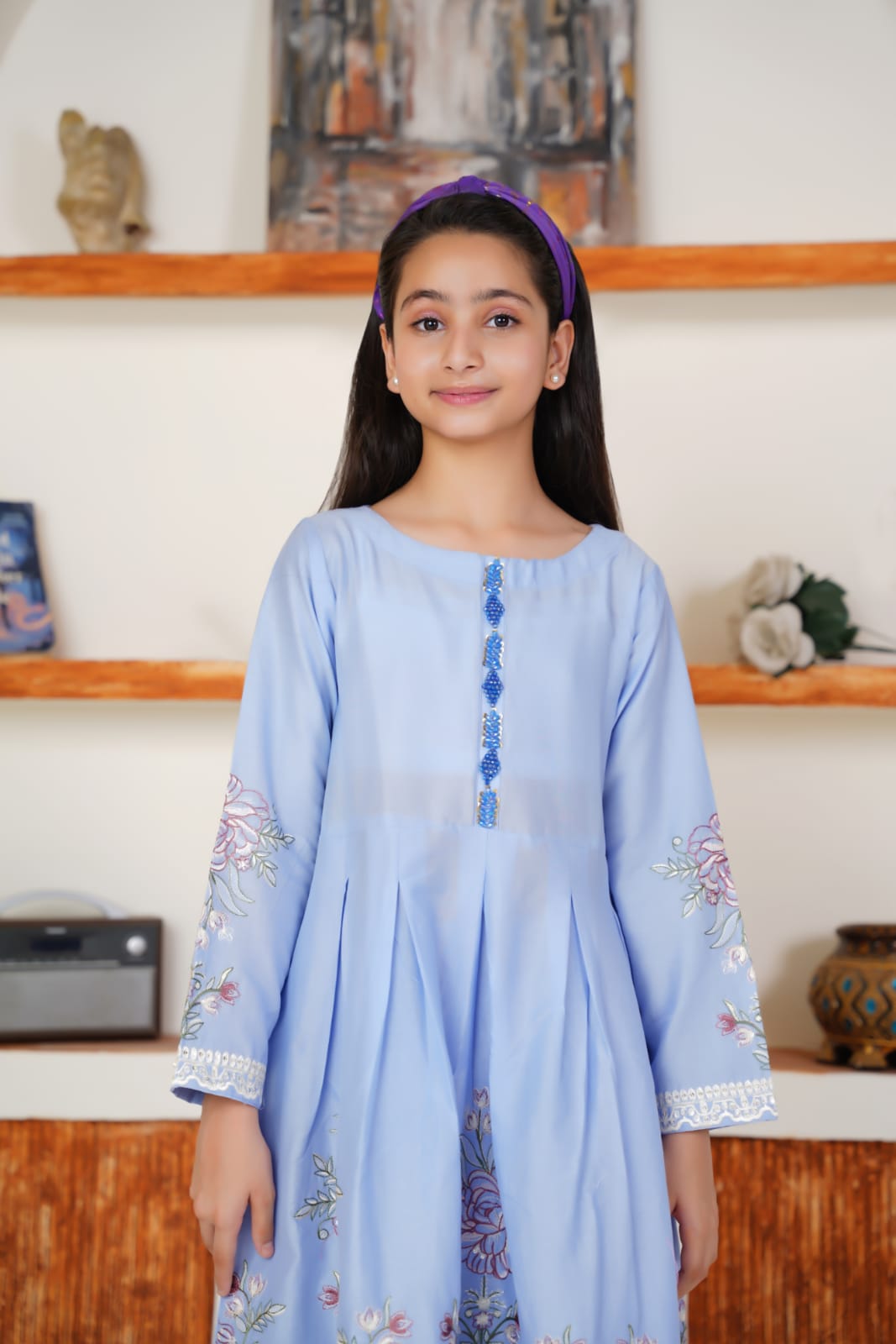 Lilac Twinkle 02-PC  Embroidered