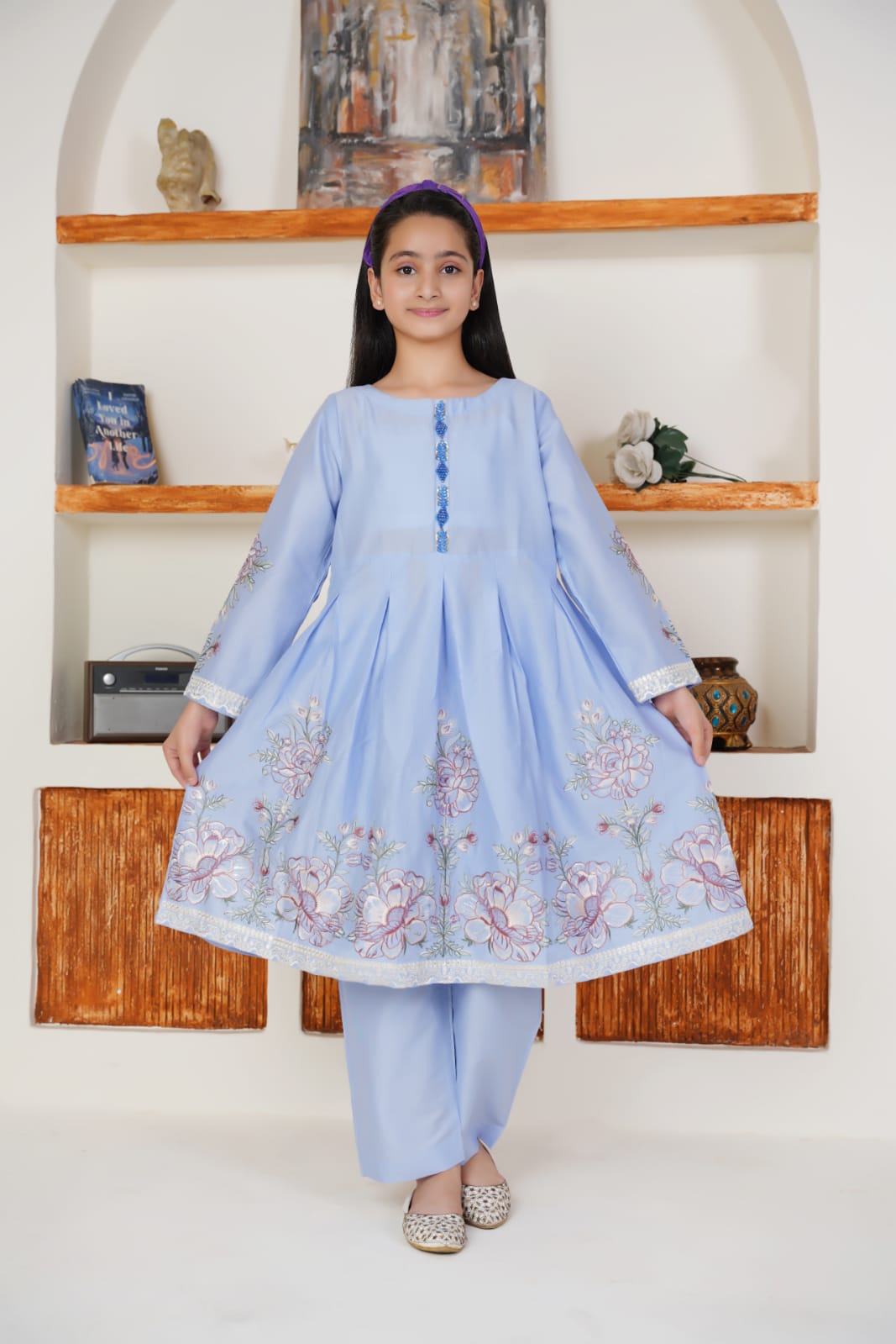 Lilac Twinkle 02-PC  Embroidered