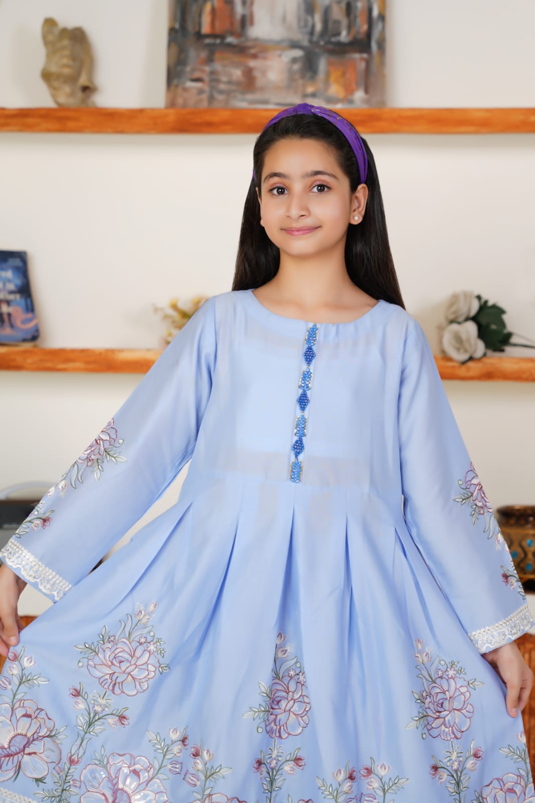 Lilac Twinkle 02-PC  Embroidered