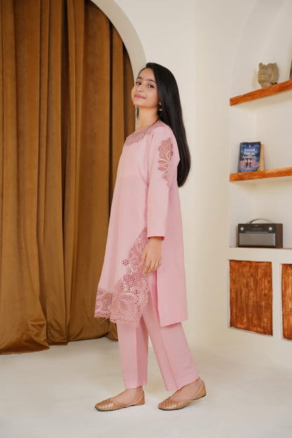 Rosy Glow 02-PC Embroidered
