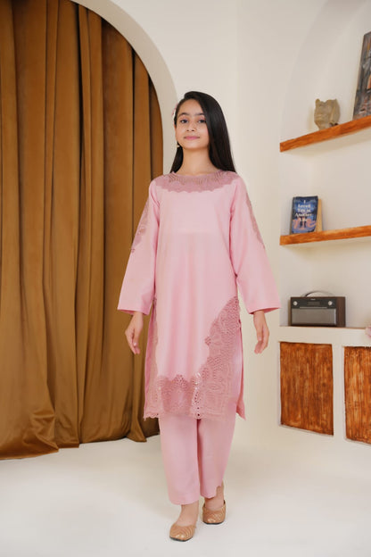 Rosy Glow 02-PC Embroidered
