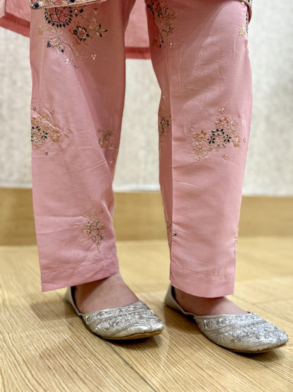 Pink Petal  02 PC  Embroidered