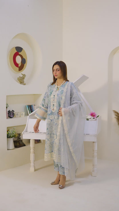Ice Berg Embroidered 3-Piece Suit ( Winter Stuff )