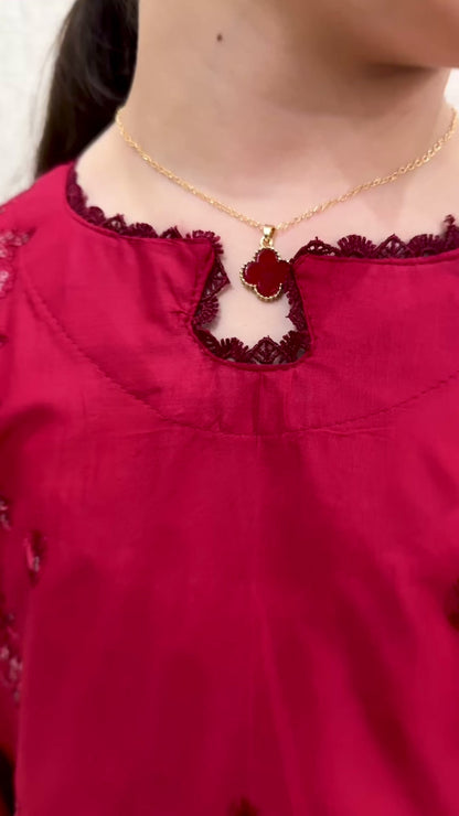 Haze Red 02-pc Embroidered