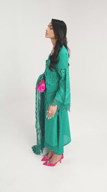 03-PC Embroidered Organza Lawn Suit