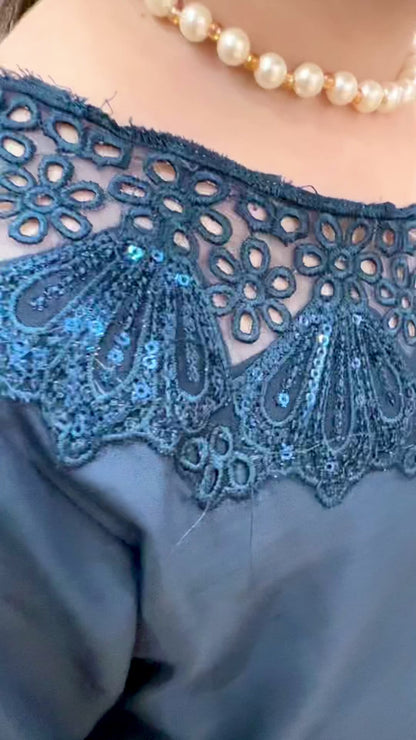 Rosy Neavy-Blue 02-PC Embroidered